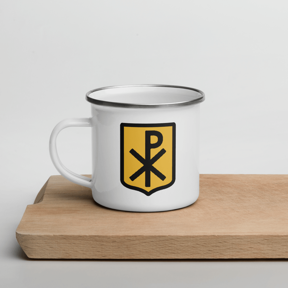 Chi Rho 12oz Enamel Mug - 1689 Designs