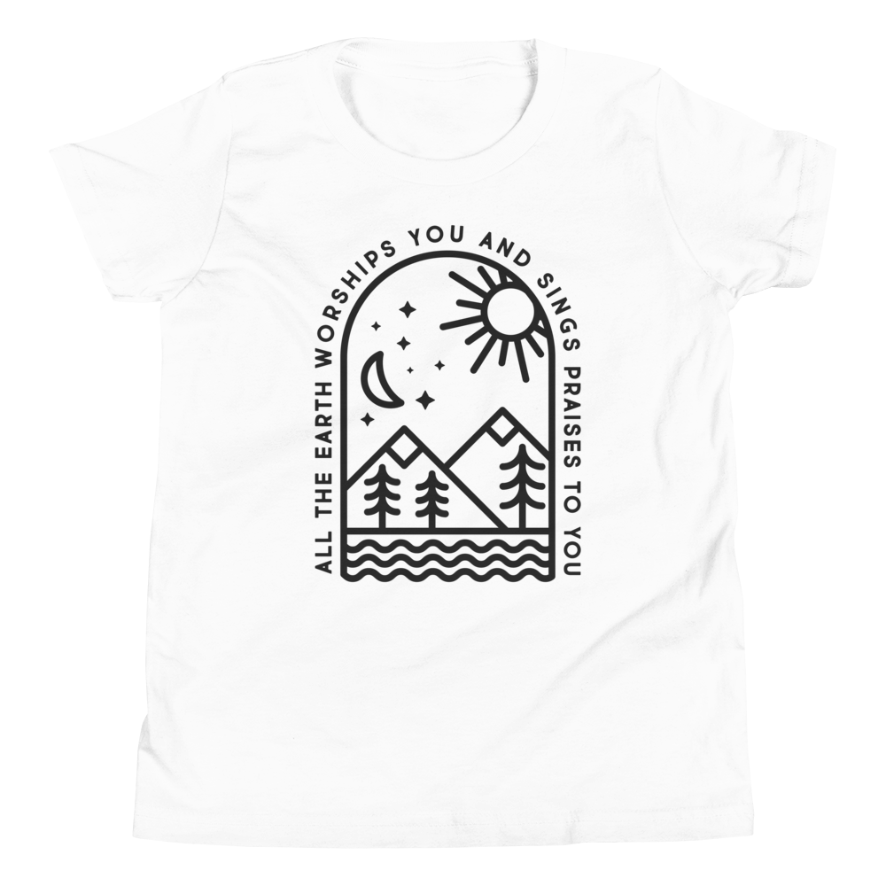 Psalm 66:4 (Front Only) Youth T-Shirt - 1689 Designs