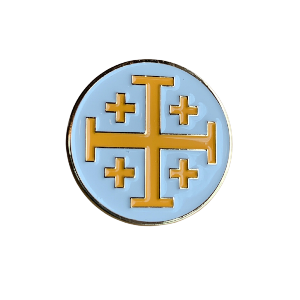 Jerusalem Cross Lapel Pins (5 Color Set Collection)