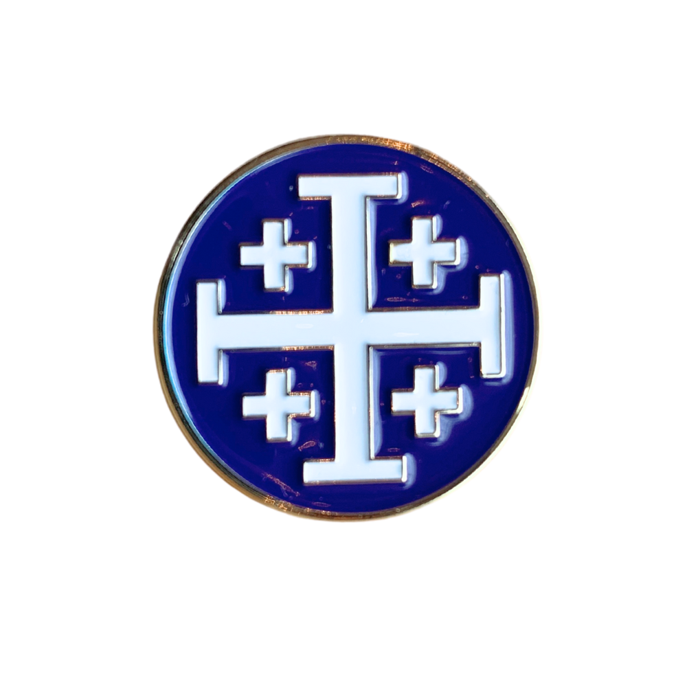 Jerusalem Cross Lapel Pins (5 Color Set Collection)