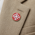 Jerusalem Cross Red/White Lapel Pin - 1"