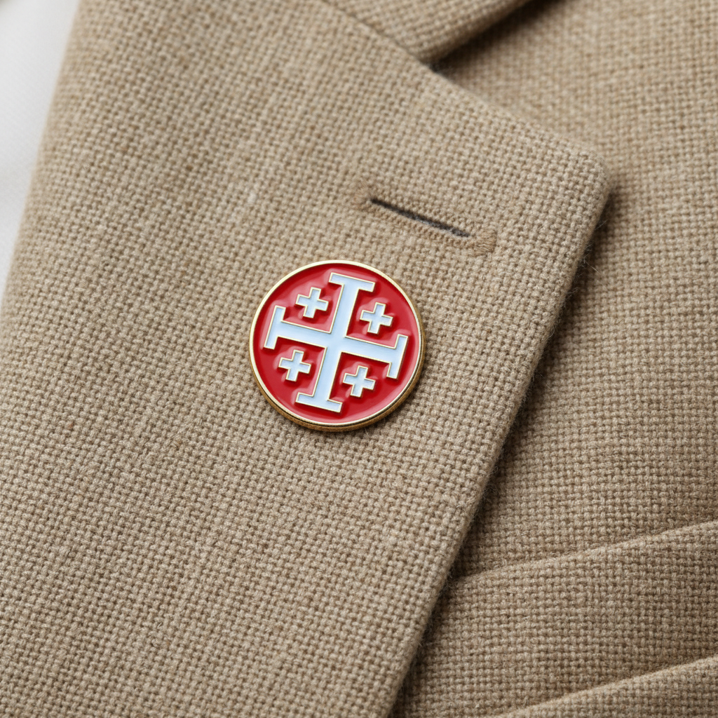 Jerusalem Cross Lapel Pins (5 Color Set Collection)