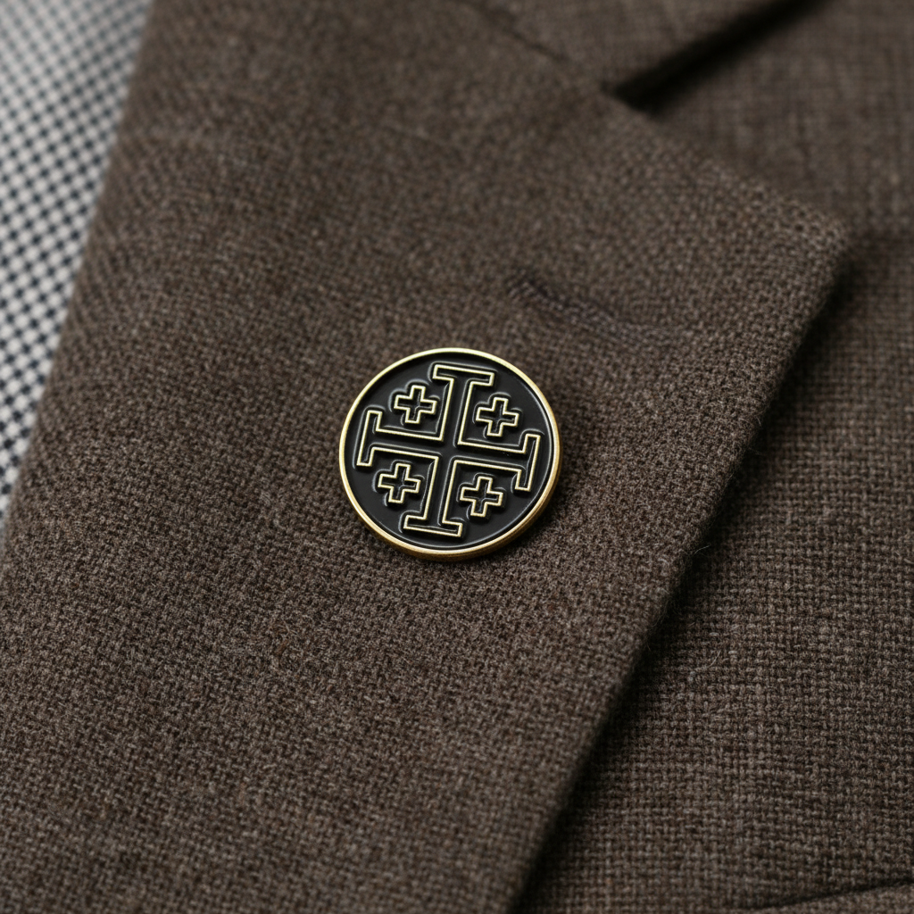 Jerusalem Cross Lapel Pins (5 Color Set Collection)
