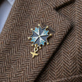 Huguenot Cross - 1" + hanging pendant pin