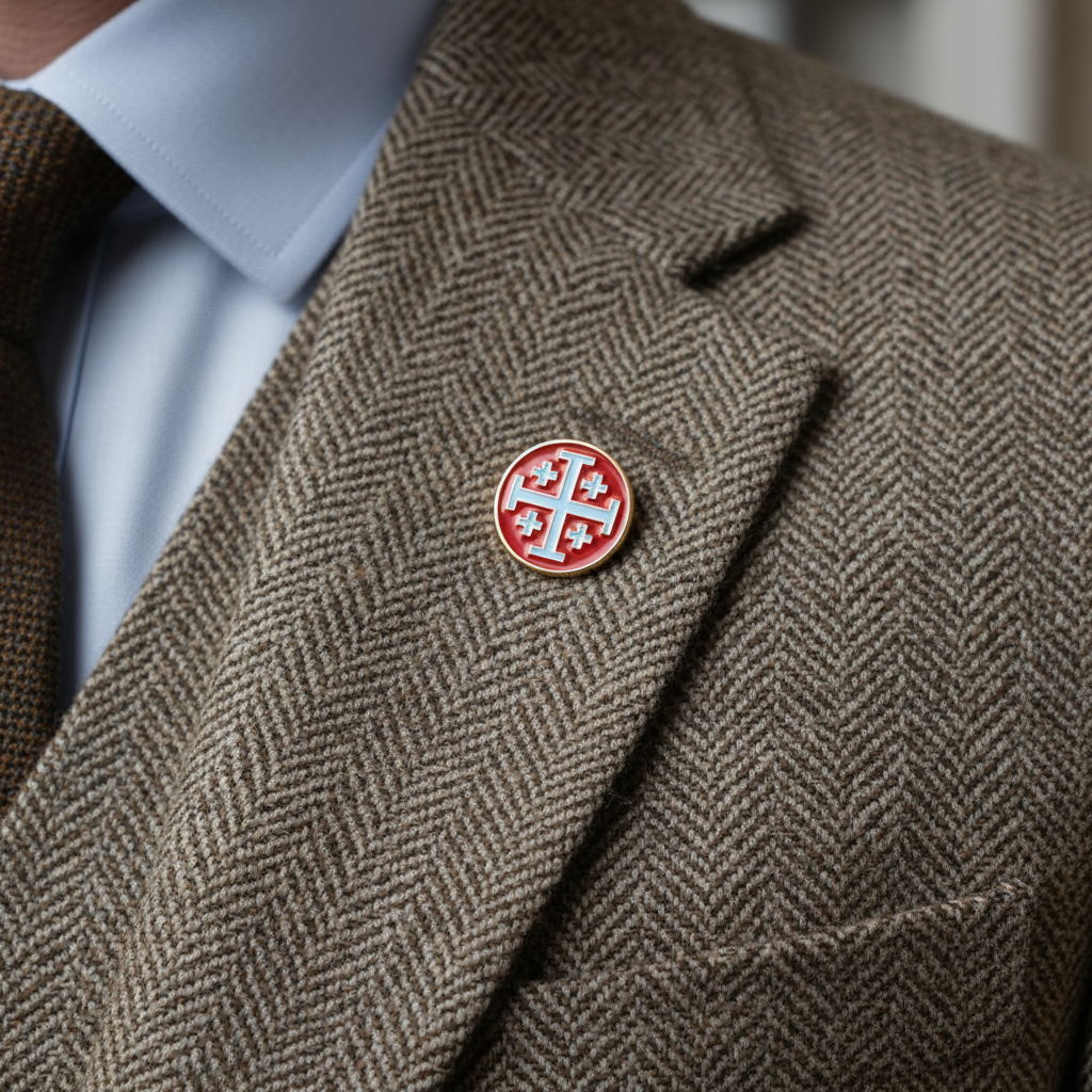 Jerusalem Cross Lapel Pins (5 Color Set Collection)
