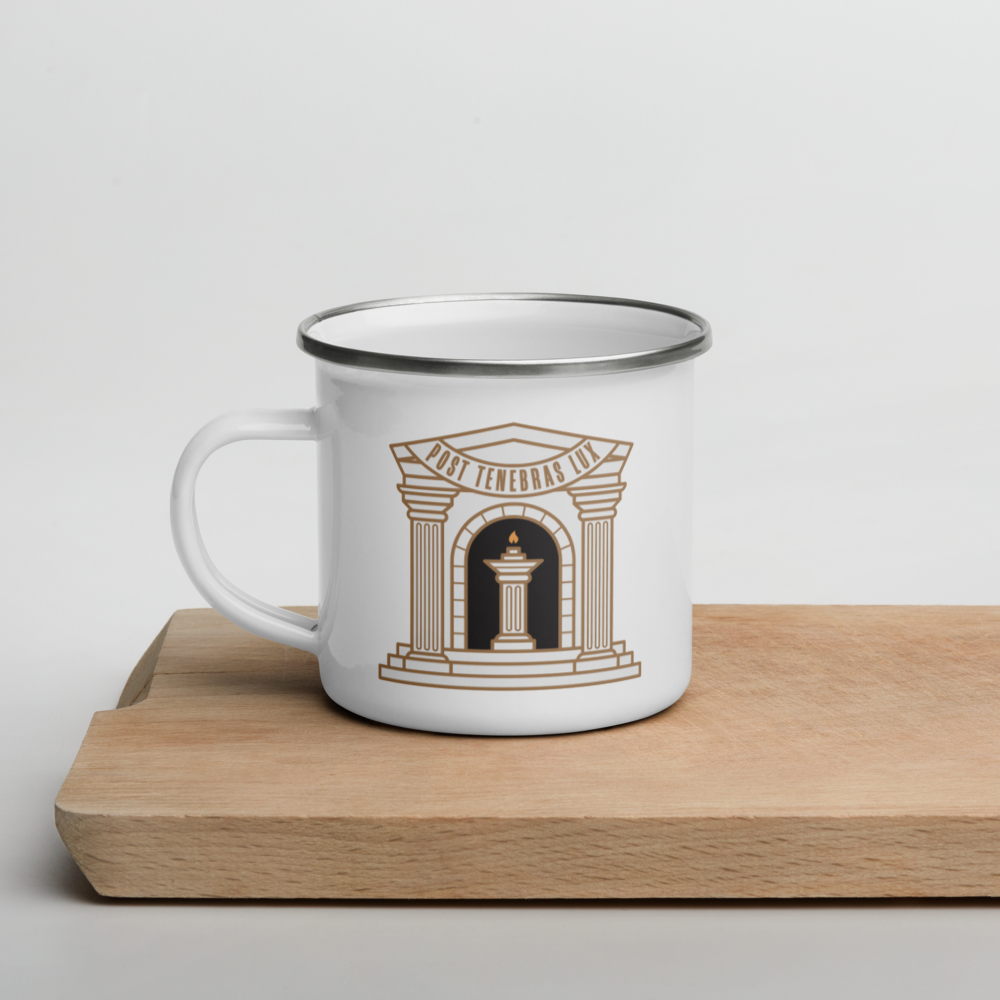 Post Tenebras Lux 12oz Enamel Mug