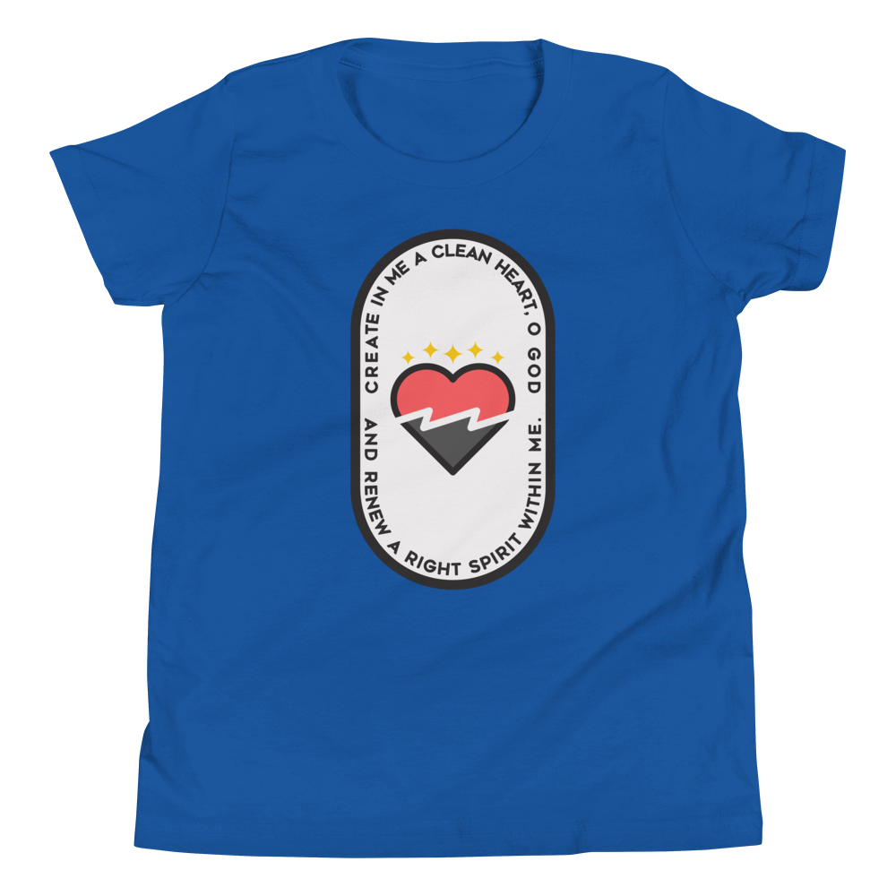 Psalm 51:10 Youth T-Shirt - 1689 Designs